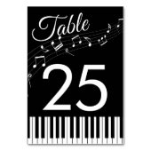Pianotoetsen Muzieknoten Zwart & Wit Bruiloft Kaart (Voorkant)