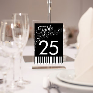 Pianotoetsen Muzieknoten Zwart & Wit Bruiloft Kaart