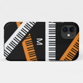 Pianotoetsen Muziektoetsenbord Modern Monogrammed Case-Mate iPhone Case (Achterkant (horizontaal))