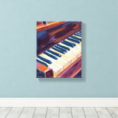 Pianotoetsen Pianist Schilderij Canvas Afdruk (Insitu (Houten vloer))