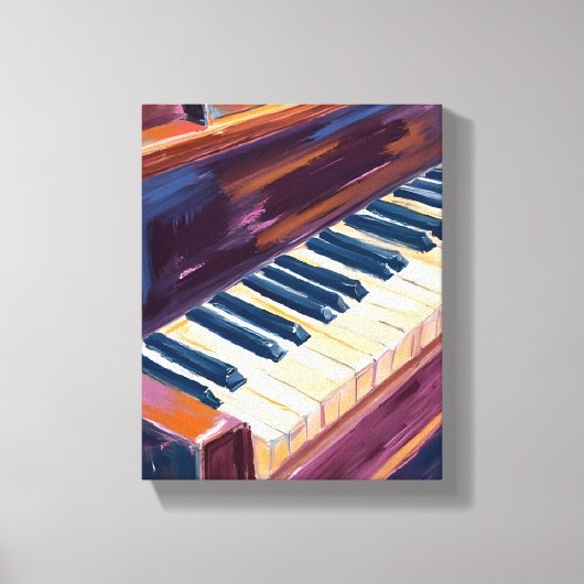 Pianotoetsen Pianist Schilderij Canvas Afdruk (Voorkant)