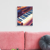 Pianotoetsen Pianist Schilderij Canvas Afdruk (Insitu (Woonkamer))