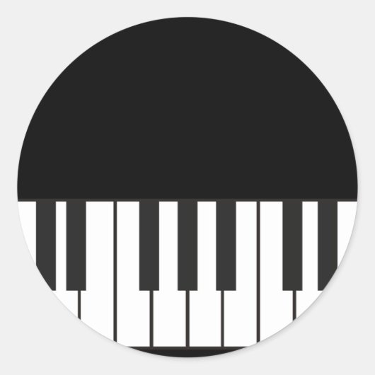 Pianotoetsen Ronde Sticker (Voorkant)