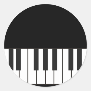 Pianotoetsen Ronde Sticker