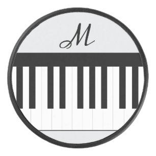 Pianotoetsen Stijlvol Monogram Muziekthema Hockey Puck
