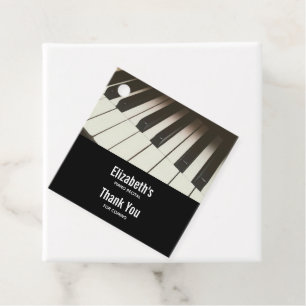 Pianotoetsen - Stijlvolle zwarte en witte foto Bedankjes Labels