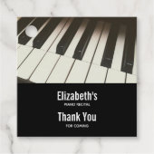 Pianotoetsen - Stijlvolle zwarte en witte foto Bedankjes Labels (Voorkant)