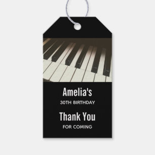 Pianotoetsen - Stijlvolle zwarte en witte foto Cadeaulabel