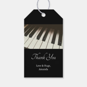 Pianotoetsen - Stijlvolle zwarte en witte foto Cadeaulabel