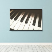 Pianotoetsen - Stijlvolle zwarte en witte foto Canvas Afdruk (Insitu (Houten vloer))