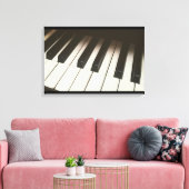 Pianotoetsen - Stijlvolle zwarte en witte foto Canvas Afdruk (Insitu (Woonkamer))