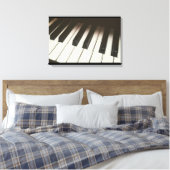 Pianotoetsen - Stijlvolle zwarte en witte foto Canvas Afdruk (Insitu (Slaapkamer))