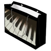 Pianotoetsen - Stijlvolle zwarte en witte foto Groot Cadeauzakje (Achterkant Gekanteld)