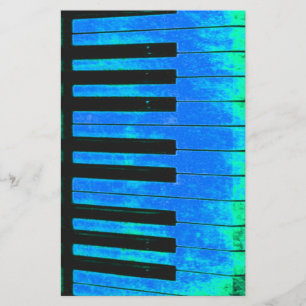 Pianotoetsen Zwart en Blauw Mooie en ARTISTIEKE Briefpapier