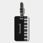 Pianotoetsen, Zwart en Wit Bagagelabel (Voorkant verticaal)