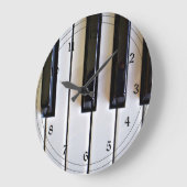 Pianotoetsen - zwart en wit grote klok (Hoek)