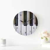 Pianotoetsen - zwart en wit grote klok (Huis)