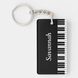 Pianotoetsen, Zwart en Wit Sleutelhanger