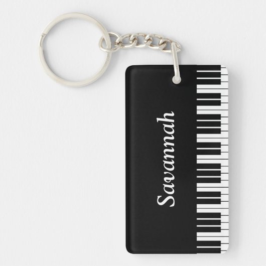 Pianotoetsen, Zwart en Wit Sleutelhanger (Voorkant)