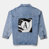 Pianotoetsen Zwart-wit Muziektoetsenbord Monogram Denim Jacket (Achterkant)
