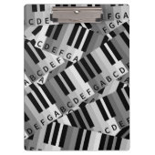 Pianotoetsen Zwart-wit patroon Klembord (Voorkant)