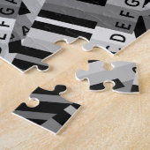 Pianotoetsen Zwart-wit patroon Legpuzzel (Zijkant)