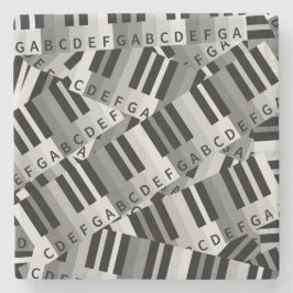 Pianotoetsen Zwart-wit patroon Stenen Onderzetter