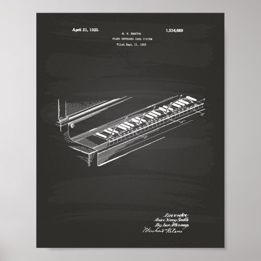 Pianotoetsenbord 1925-patentkunstbord poster (Voorkant)