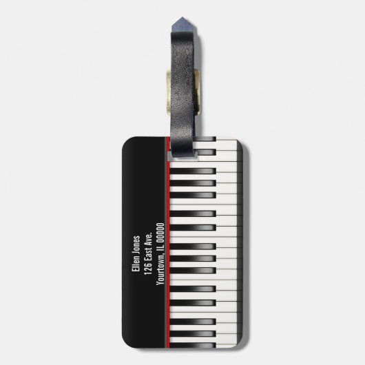 pianotoetsenbord bagagelabel (Achterkant verticaal)
