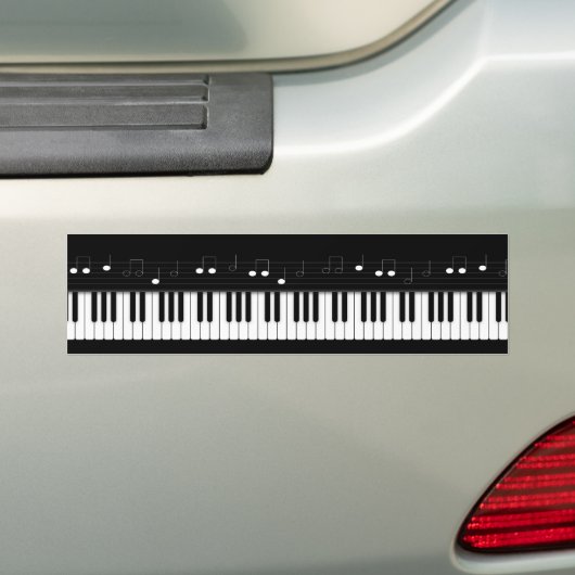 Pianotoetsenbord Bumpersticker (Op auto)