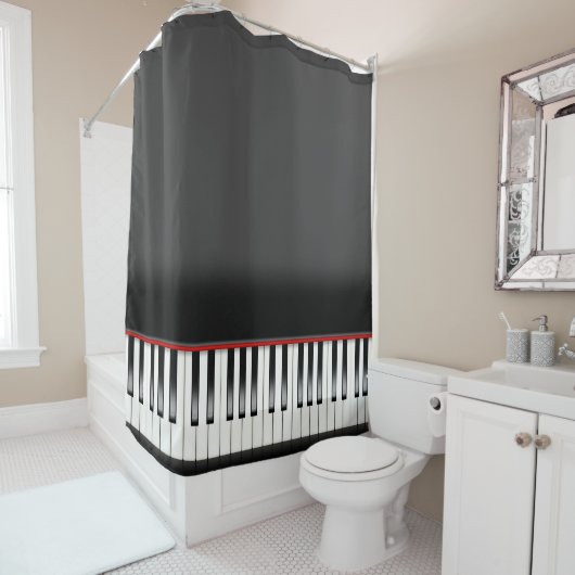 Pianotoetsenbord Douchegordijn (In situ)