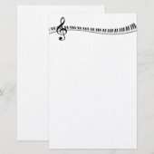 Pianotoetsenbord en G-Clef Briefpapier (Voorkant / Achterkant)