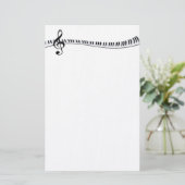Pianotoetsenbord en G-Clef Briefpapier (Staand voorkant)