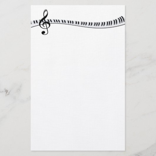 Pianotoetsenbord en G-Clef Briefpapier (Voorkant)