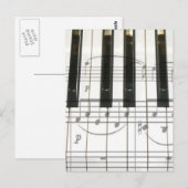 Pianotoetsenbord en -Muzieknoten Briefkaart (Voorkant / Achterkant)
