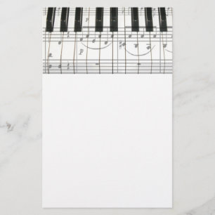 Pianotoetsenbord en -Muzieknoten Briefpapier