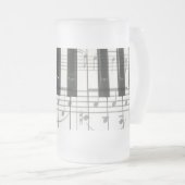 Pianotoetsenbord en -Muzieknoten Matglas Bierpul (Voorkant rechts)