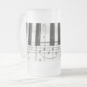 Pianotoetsenbord en -Muzieknoten Matglas Bierpul (Voorkant links)