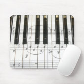 Pianotoetsenbord en -Muzieknoten Muismat (Met muis)