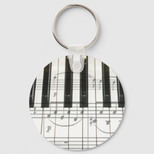 Pianotoetsenbord en -Muzieknoten Sleutelhanger