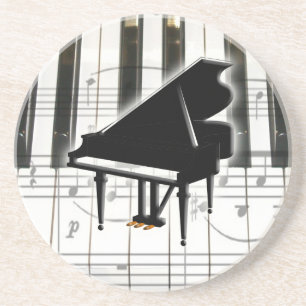 Pianotoetsenbord en -Muzieknoten Zandsteen Onderzetter