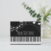 Pianotoetsenbord en muzieknotities briefkaart (Staand voorkant)