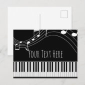 Pianotoetsenbord en muzieknotities briefkaart (Voorkant / Achterkant)