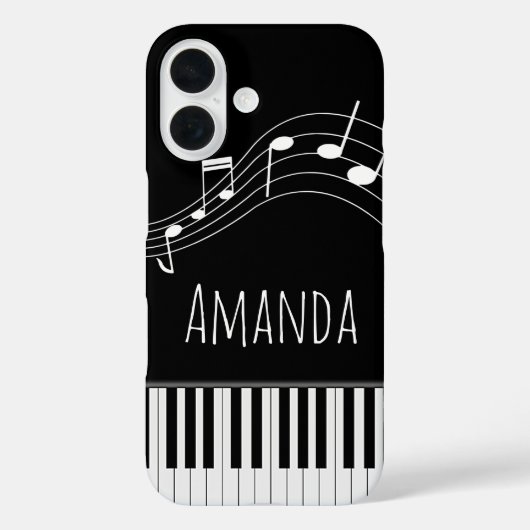 Pianotoetsenbord en muzieknotities Case-Mate iPhone case (Achterkant)