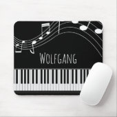 Pianotoetsenbord en muzieknotities muismat (Met muis)