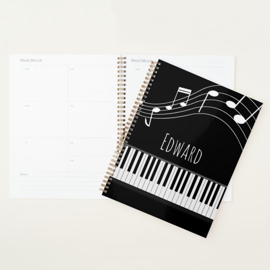 Pianotoetsenbord en muzieknotities planner (Display)