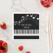 Pianotoetsenbord en muzieknotities servet (Insitu)