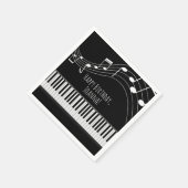 Pianotoetsenbord en muzieknotities servet (Hoek)
