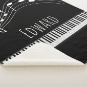 Pianotoetsenbord en muzieknotities sherpa deken (3/4)