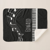 Pianotoetsenbord en muzieknotities sherpa deken (Voorkant (horizontaal))
